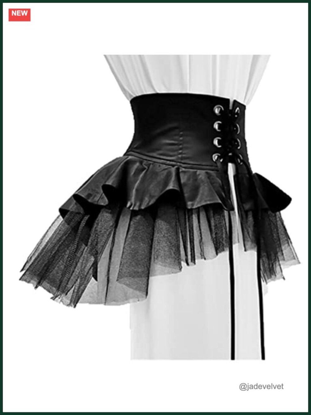 Gothic Steampunk Bustle Skirt Ruffle Overskirt Tutu